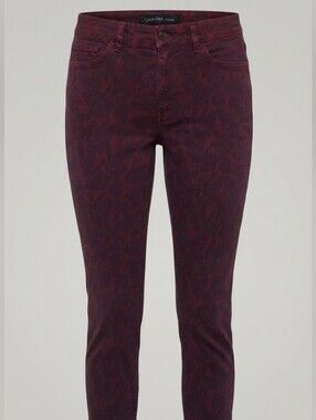Calvin Klein Jeans Burgundy Camo Skinny Pants Size 4